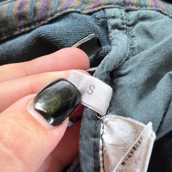 JNBY JIANGNANBUYI Designer Low Rise Plaid Chinese Streetwear Capri Pants Size S - Picture 5 of 8